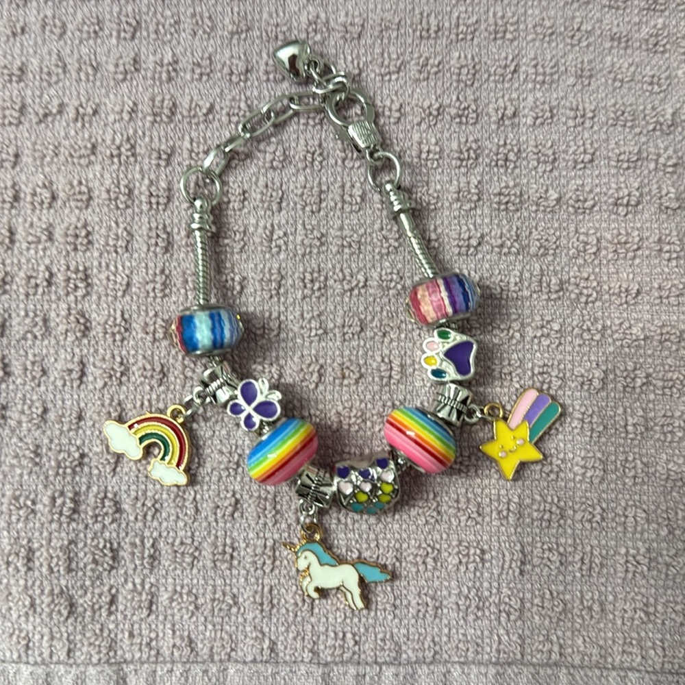 Colorful Beaded Charms in Sheer Bag